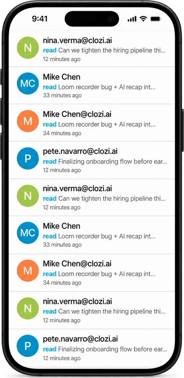 Polymail 앱 화면
