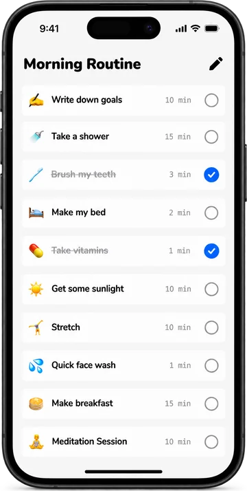RoutineFlow 앱 화면