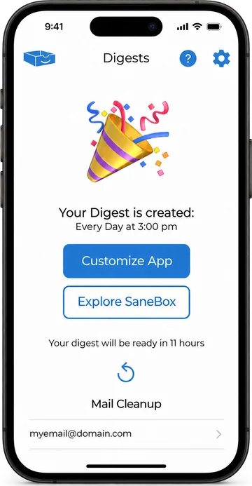 SaneBox 앱 화면